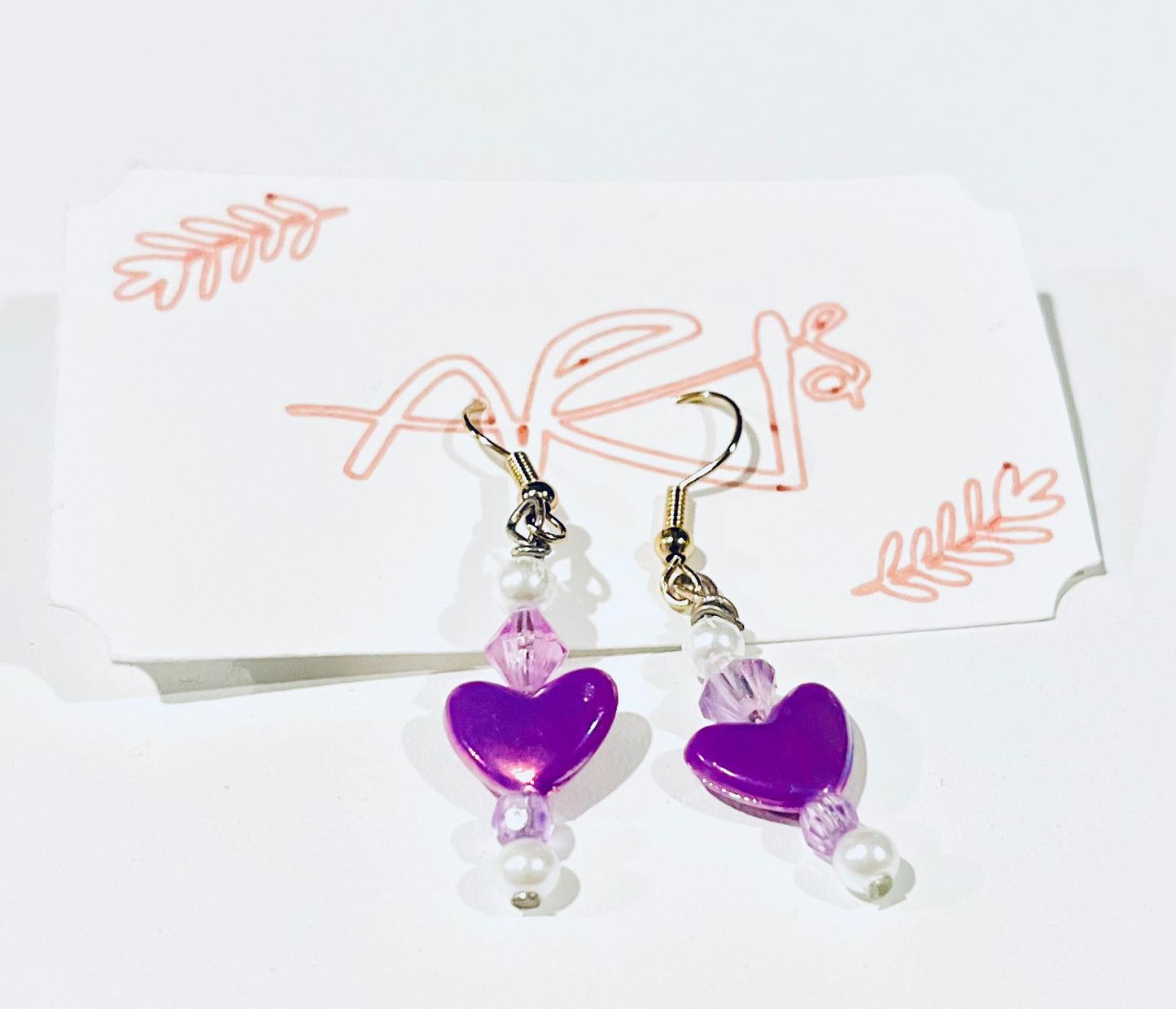 Purple Heart Earrings