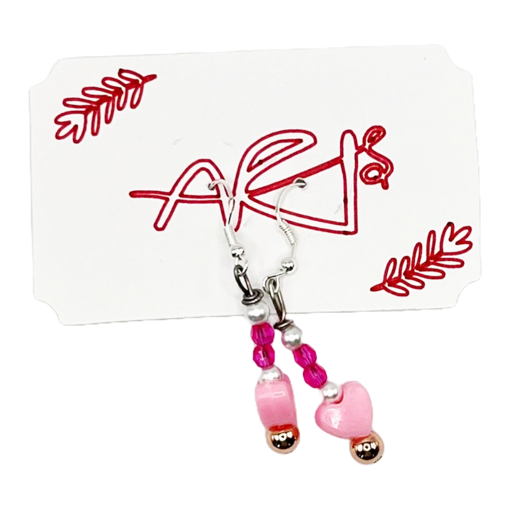 Pink Heart Earrings