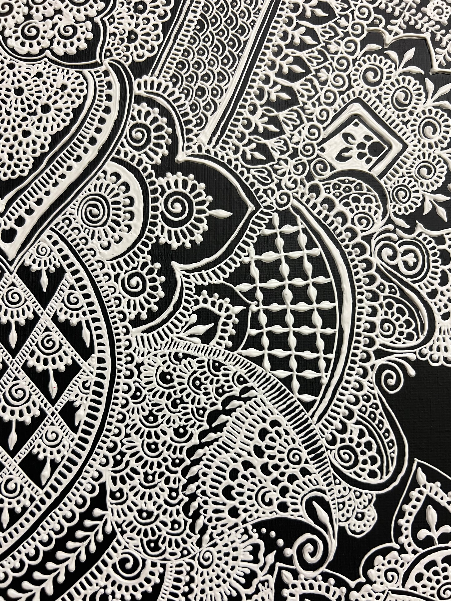 Midnight Mehandi | Black & White Artwork for Home Decor