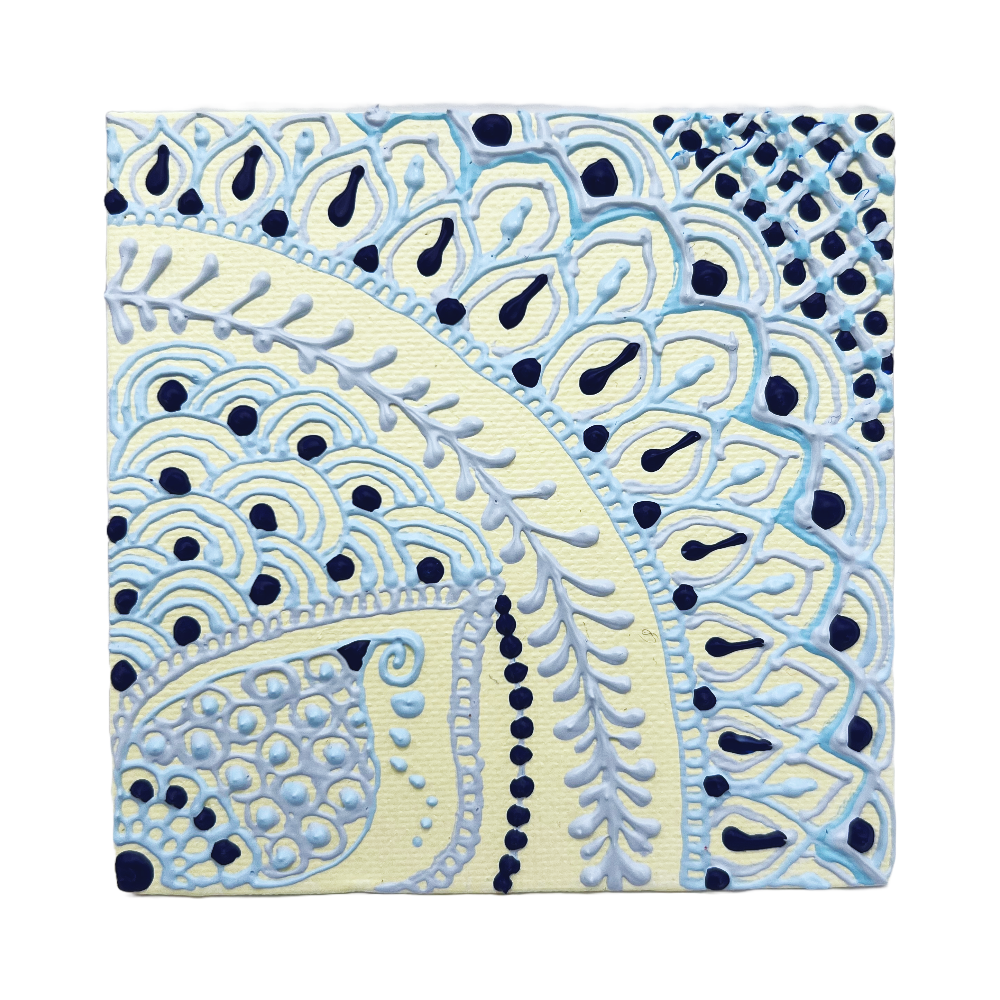 Mehandi (Henna) Art w/ Acrylic on Canvas | Housewarming Gift | Mandala Art on Canvas | Tea Coaster