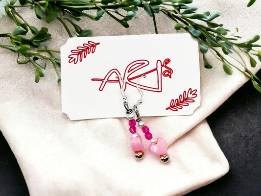 Pink Heart Earrings