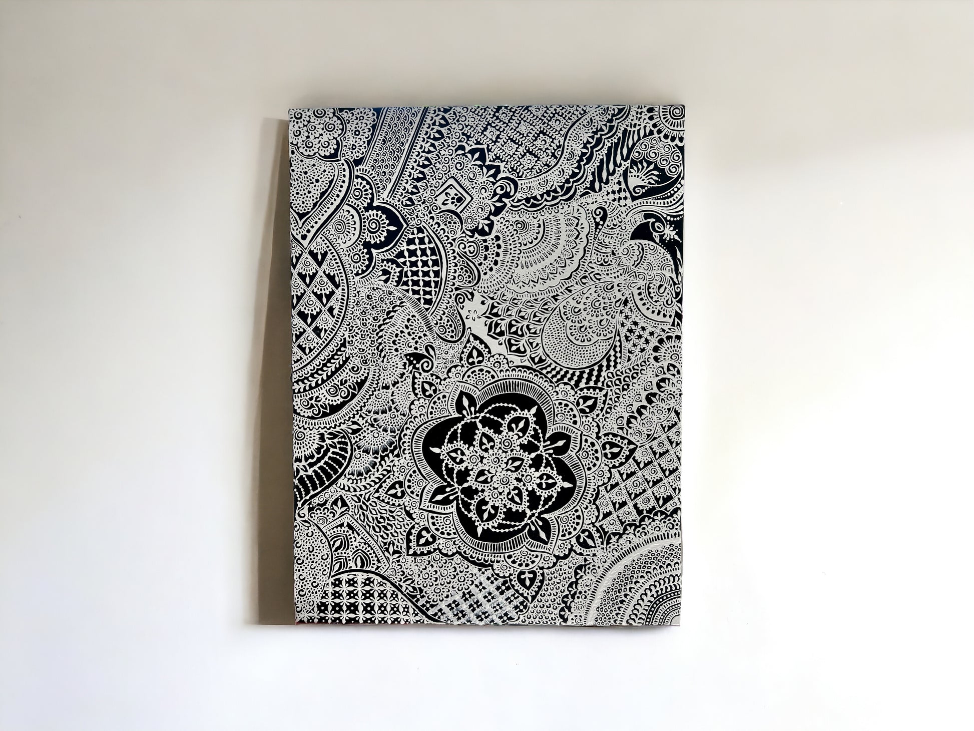 "Midnight Mehandi" artwork displayed on plain white wall
